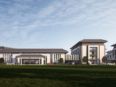 New Chinese Hospital Building Hospital 3d model