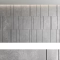 Modern Gray Paneled Wall Design For Living Room Interior With Textured Finish