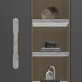 Stylish Decorative Ornament Set On Lighted Display Shelf With Marble Top And Bull Figurine