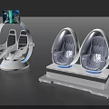 VR Immersive Amusement Rides With Circular Frame Screen And Egg Shaped Seats 3d model