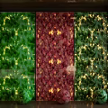 Decorative Room Divider With Green Red Panels LED Lights And Spheres