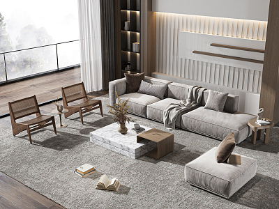 modern living room 3d model