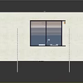 Gray Wall Retail Display With Hanging Shirts Orange Boxes And Stools