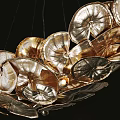 Modern Luxury Metal Petal Chandelier Hanging Living Room Decorative Lighting Fixture