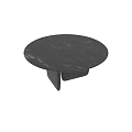 Elegant Modern Round Marble Dining Table With Unique Dark Base Design 3d model