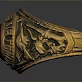 Golden Ring With Red Gemstone And Intricate Carved Patterns For Daily Use