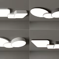 Modern Ceiling Lights With Double Round And Square Shapes In Contemporary Design 3d model