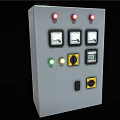 Public Facility Electrical Control Panel With Gauges Indicator Lights Digital Display And Switches 3d model