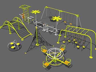 Modern Recreation Facilities Children's Recreation Equipment Sports Fitness Facilities 3d model