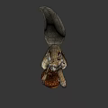 Animated Movie Squirrel Character With Long Nose Bushy Tail Holding Pine Cone