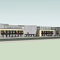 Modern Commercial Street With High Rise Buildings Retail Stores And Contemporary Facade Design