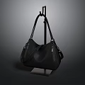 Fashionable Black Leather Handbag With Structured Handles And Modern Sleek Design
