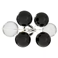 Modern Black And Transparent Glass Balls Wall Lamp With Sleek Metal Frame And Contemporary Design