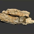 Natural Stone And Wood Decorative Piece With Textured Surface And Reflective Base