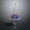 Elegant Silver Pendant With Blue Sphere And Intricate Cage Structure Design