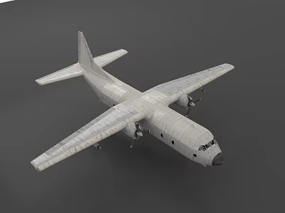 Classic Passenger Plane 3D Model With Light Colored Fuselage And Wing Structure 3d model
