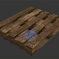 Rustic Wooden Pallet With Yellow And Blue Paint Stains For Household Use