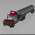 MACK Heavy Duty Tanker Truck With Red Cab And Shiny Silver Tank