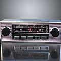 Vintage Electronic Radio Receiver With Classic Knobs Tuning Dial And Retro Style 3d model