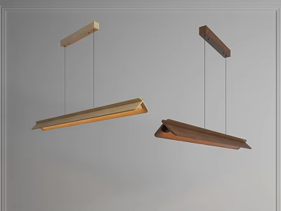 Modern Wooden Pendant Lights With Long Design And Different Colors For Home Decor 3d model