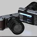 Digital Mirrorless Cameras With Sleek Design LCD Screen And Interchangeable Lens 3d model
