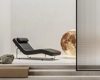 rolf benz leather recliner moon floor lamp 3d model