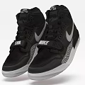 Nike High Top Shoes With Black Upper White Logo And Strap Detail