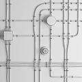 Electrical Wiring System With Switches Sockets And Installation Components On White Wall