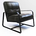 Modern Black Leather Single Seater Sofa with Sturdy Metal Frame and Comfortable Design