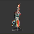 Vibrant Colorful Decorative Sculpture with Transparent Base for Home Living Space