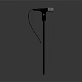Black Wired Headphones With Microphone Stand And Sleek Design For Audio Use