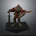 Armored Warrior Character Holding Sword Standing On Platform 3D Model Design 3d model