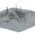 Modern tower topographic power generation 3d model