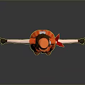 3D Character Model With Orange Hat Striped Dress Brown Boots And Red Bow
