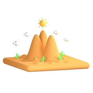 Modern Desert Sun Clouds Natural Landscape Cartoon Natural Landscape 3d model