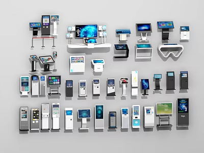 Smart Machines With Self Service Kiosks Interactive Displays And Digital Terminals 3d model