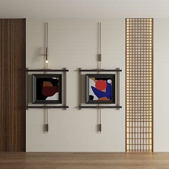 Antique Abstract Hanging Picture Combination 3d model