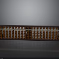 Classic Traditional Abacus Featuring Wooden Frame And Red Calculating Beads