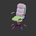 Ergonomic Office Chair White and Black with Adjustable Backrest Supportive Seat Armrests and Swivel Wheels
