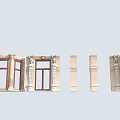 Roman Column European Column Wall Window Frame Combination European Component 3d model