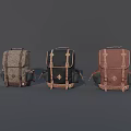 Three Classic Backpacks In Gray Black And Brown Stylish Design
