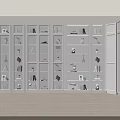 Modern White Bookshelf Interior With Multiple Shelves Books And Decorative Items 3d model