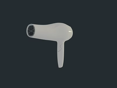 White Sleek Design Hair Dryer Essential Daily Electrical Appliance For Household Use 3d model