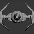 Futuristic TIE Starfighter 3D Model With Detailed Wings And Engine Design