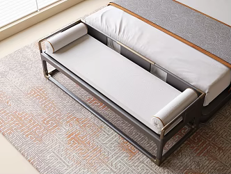 New Chinese Style Bed End Stool Bench Sofa Stool 3d model