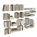 Collection of Stacked Books and Magazines in Various Sizes and Colors