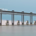 ZEEKR Charging Station With Multiple Charging Piles And Modern Canopy Design