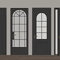 Stylish Black Hinged Doors With Glass Panels And Golden Handles In Various Designs