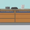 Modern Display Cabinet Shelf With Glass Top Metal Frame And Wooden Drawers