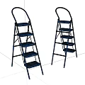 Blue Folding Ladders For Household Use With Metal Steps And Sturdy Design